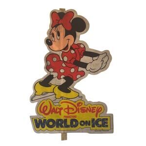 1980s Minnie Mouse Walt Disney World On Ice Felt Pennants Banners 18.5" Vintage
